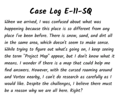 The Case log from the echo filing cabinet labeled Map project.